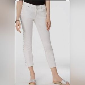 Michael Kors White Ankle-Length Cropped Jeans